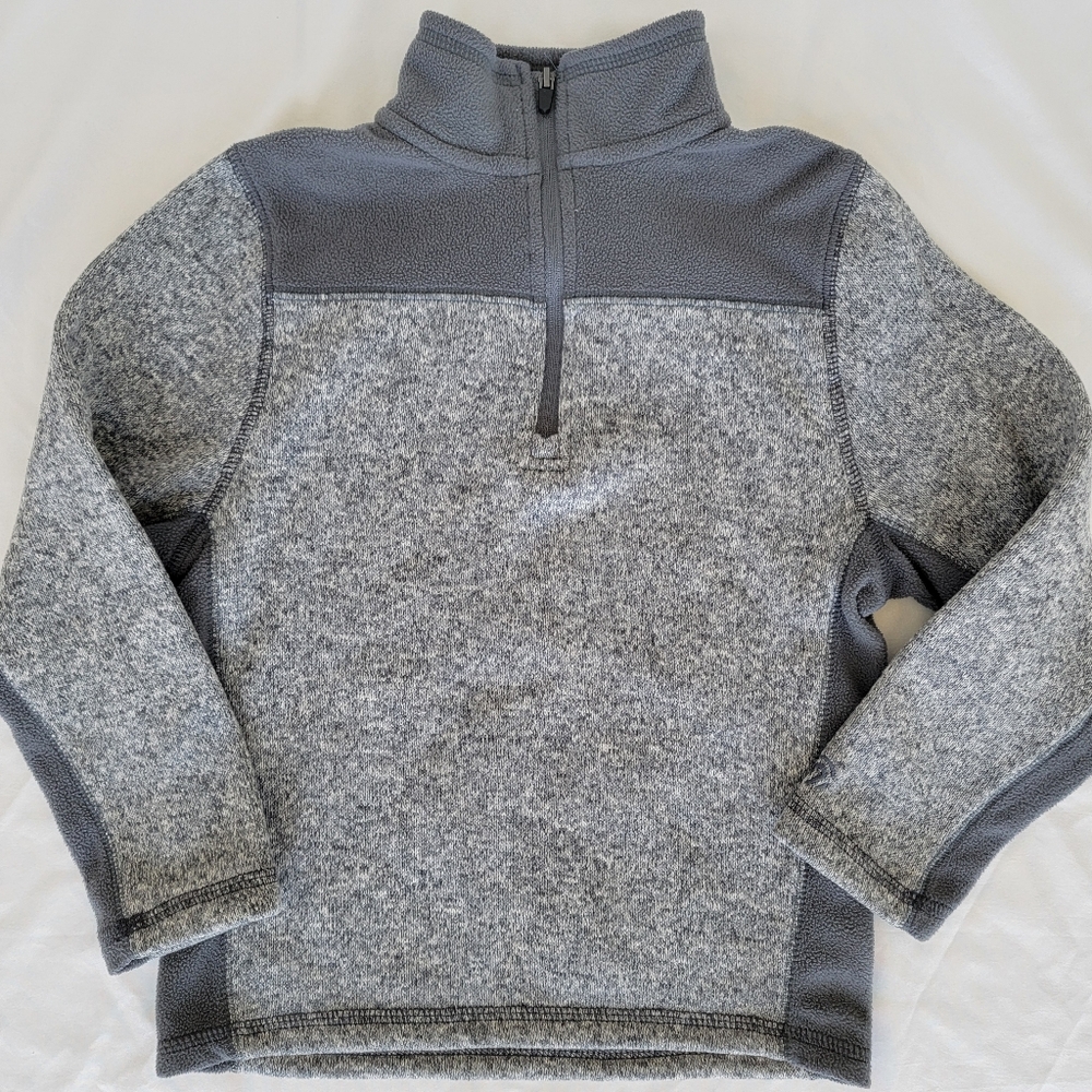 C9 by Champion Boy's Heather Gray Fleece, 1/4 Zip Sweatshirt, Size XS (4/5)